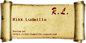 Rikk Ludmilla névjegykártya
